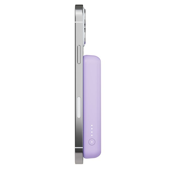 Belkin BPD004qcPU BoostCharge Magnetic Wireless Power Bank 5K + Stand (Purple)